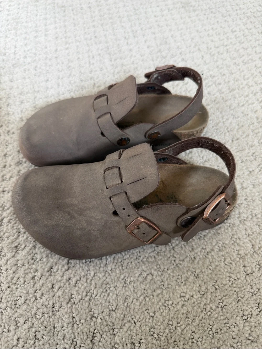 Birkenstock Kids Dark Brown Double-Buckle Clogs